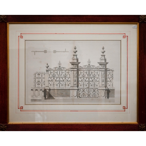 312 - A set of three French engravings of decorative architectural motifs, 53 x 69 cm overall (3)