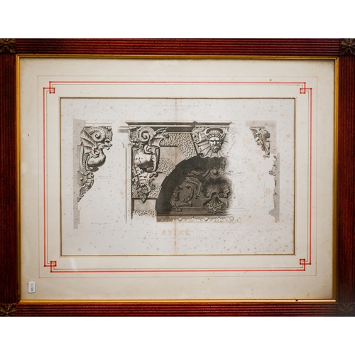 312 - A set of three French engravings of decorative architectural motifs, 53 x 69 cm overall (3)