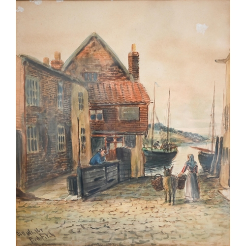 325 - Fred Fitch - 'Old Whitby', watercolour, signed and dated lower left, 29.5 x 26 cm