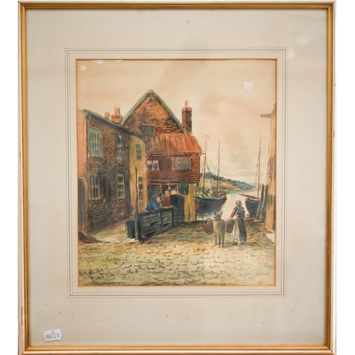 325 - Fred Fitch - 'Old Whitby', watercolour, signed and dated lower left, 29.5 x 26 cm