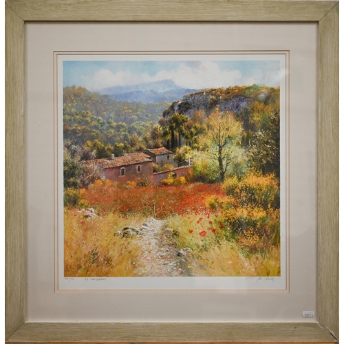 332 - After O J Donaldson - 'Le Languedoc', limited edition print number 87/195, pencil signed to lower ri... 