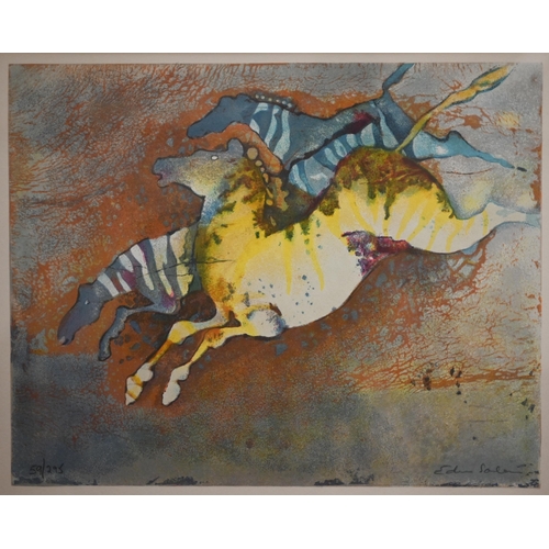 335 - After Edwin Solomon (1935-2014) - Two limited edition prints of leaping animals, pencil signed, 26 x... 