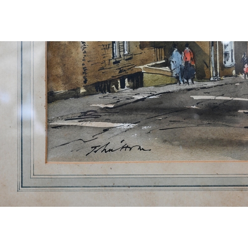 336 - John Hoar - Church Street, Chipping Norton, watercolour, signed lower left, 32 x 44 cm