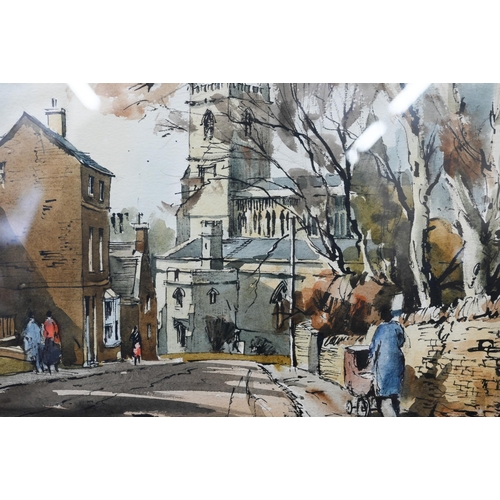 336 - John Hoar - Church Street, Chipping Norton, watercolour, signed lower left, 32 x 44 cm