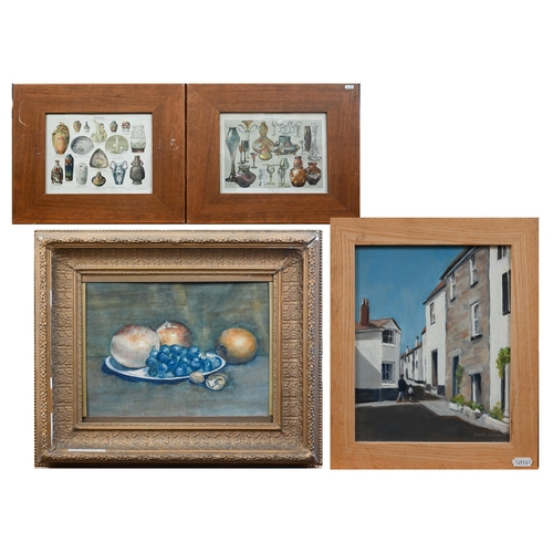 337 - Martin Collins - 'Exhibit No 5 St Ives, Love Lane', oil on board, signed lower right, 24.5 x 19 cm t... 