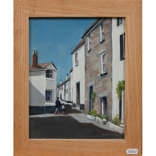 337 - Martin Collins - 'Exhibit No 5 St Ives, Love Lane', oil on board, signed lower right, 24.5 x 19 cm t... 