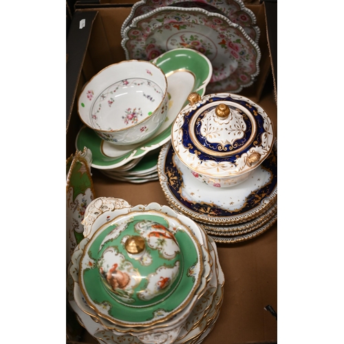 351 - A quantity of 19th century and later decorative ceramic tableware (box)