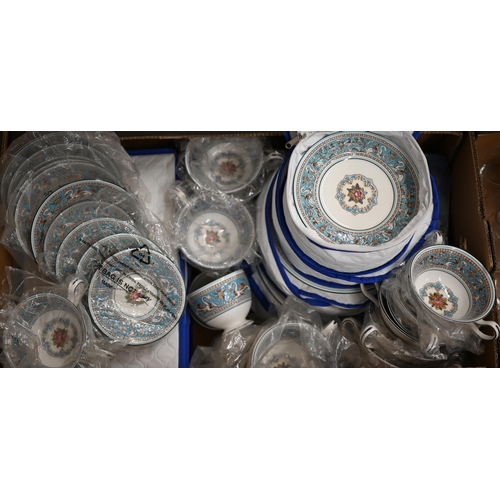 366 - A large set of Wedgwood turquoise 'Florentine' pattern dinner/tea ware - little used (81 pieces)