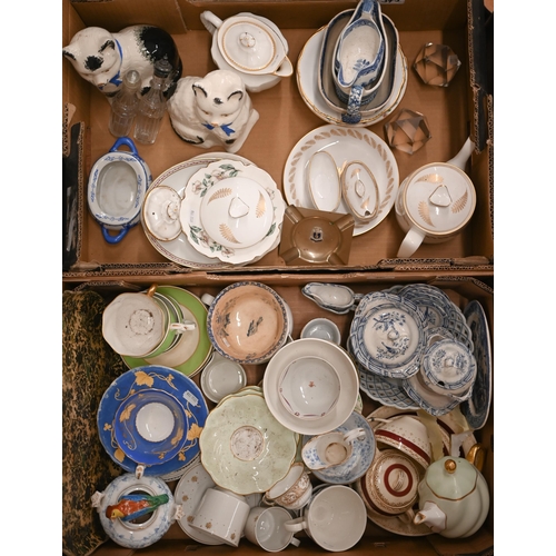 375 - #A Georgian New Hall tea bowl, to/w various 'Traveller's samples' miniature tea ware, pair of Staffo... 