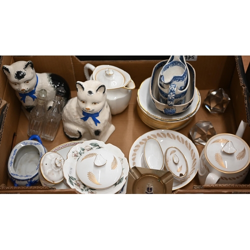 375 - #A Georgian New Hall tea bowl, to/w various 'Traveller's samples' miniature tea ware, pair of Staffo... 