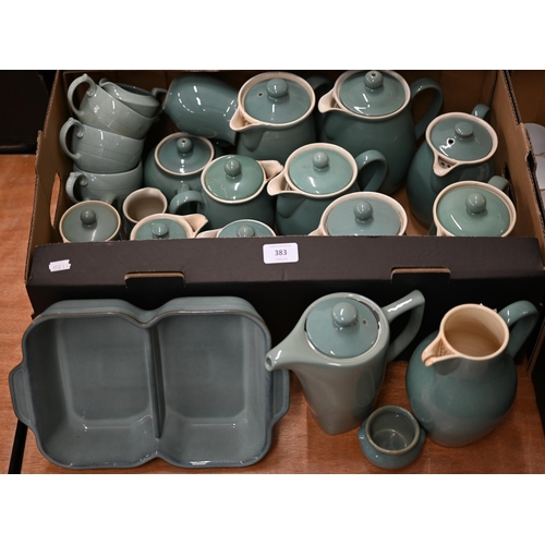 383 - #Various Denby and other green-glazed tea wares etc (box)