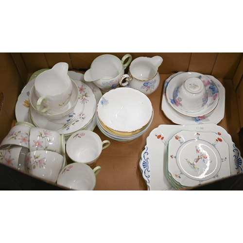 396 - Various Shelley china tea wares including six 'Crabtree' tea plates and two sandwich plates, 'Wild A... 