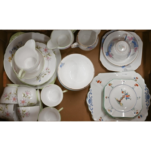 396 - Various Shelley china tea wares including six 'Crabtree' tea plates and two sandwich plates, 'Wild A... 