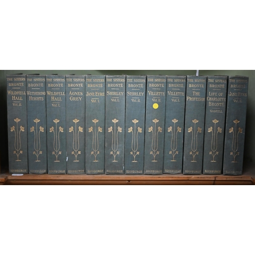 423 - 'The Sisters Bronté', a set of twelve volumes of works, Edinburgh: John Grant 1907, gilt dec green c... 