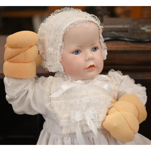 443 - A boxed Franklin Heirloom bisque baby doll 'The Victorian Christening Doll', c/w box and paperwork t... 