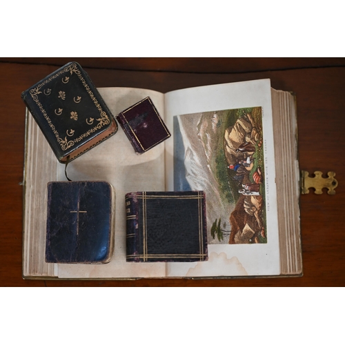 476 - A Victorian pocket Bible with brass-mounted embossed leather cover, 1867 to/w a Victorian 'Thumb Bib... 