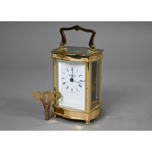 481 - A modern Mappin & Webb brass carriage clock