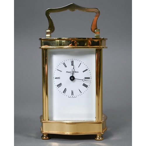 481 - A modern Mappin & Webb brass carriage clock