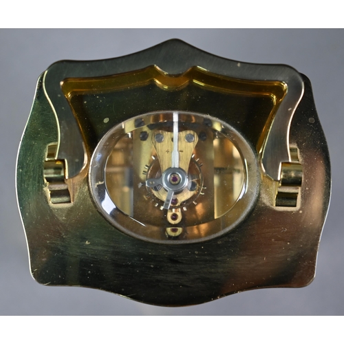 481 - A modern Mappin & Webb brass carriage clock