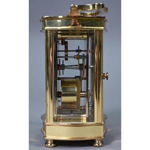 481 - A modern Mappin & Webb brass carriage clock