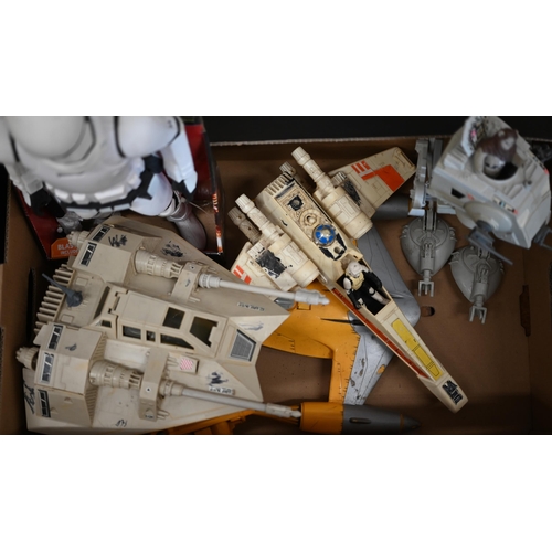 499 - Various original Star Wars models, including 1982 LFL AT-ST Chicken Walker, Kenner Products X-Wing F... 