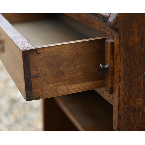 74 - #A shallow oak bureau bookcase circa 1920s, 76 cm x 28 cm x 109 cm h