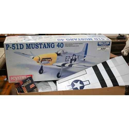 513A - A boxed Kyosho P-5ID Mustang 40 radio controlled engine powered scale aircraft model kit (Kyosho SQS... 