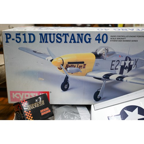 513A - A boxed Kyosho P-5ID Mustang 40 radio controlled engine powered scale aircraft model kit (Kyosho SQS... 