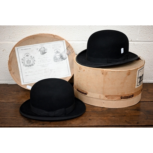 514 - Two bowler hats to/w a hat box