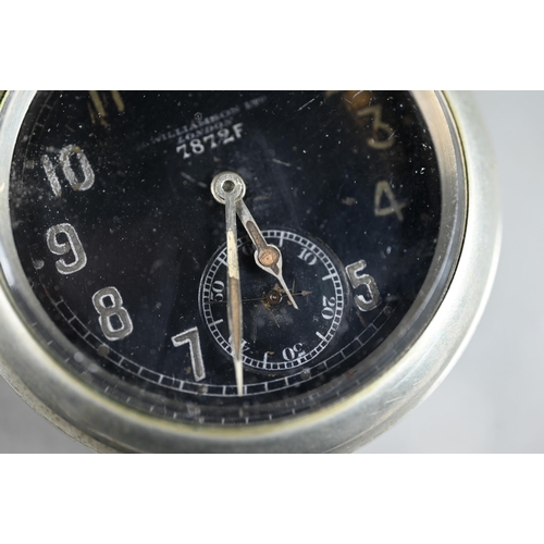 315 - Williamson Ltd, London, No. 7872F, a WWI military pocket watch, subsidiary seconds, 50 mm dia.