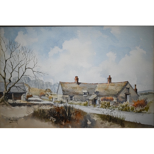 724 - Maurice King - 'Dorset Farm', watercolour, signed lower left, 30 x 45 cm