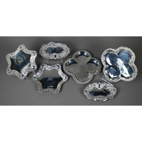 107 - A pair of late Victorian silver quatrefoil pin dishes with gadrooned rims, John Edward Wilmot, Birmi... 