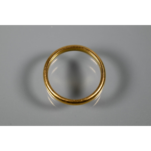 220 - A 22ct yellow gold wedding band, size P, approx 4.6g