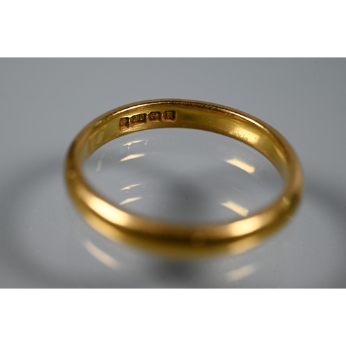 220 - A 22ct yellow gold wedding band, size P, approx 4.6g