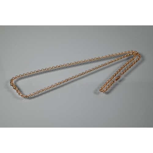 256 - A 9ct rose gold belcher chain, 32 cm long (closed), approx 27g