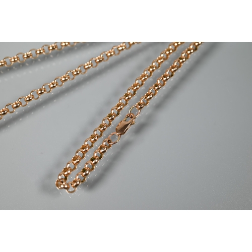 256 - A 9ct rose gold belcher chain, 32 cm long (closed), approx 27g