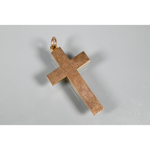 269 - A 9ct rose gold crucifix of simple form, 3.8 x 2.2 cm, approx 2.8g