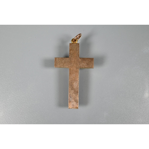 269 - A 9ct rose gold crucifix of simple form, 3.8 x 2.2 cm, approx 2.8g