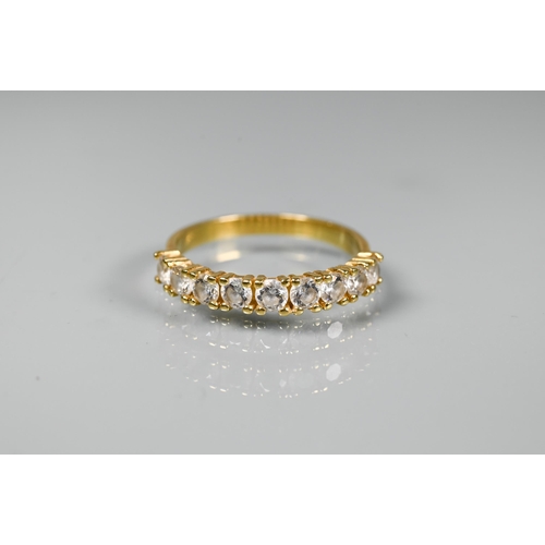 288 - A 9ct yellow gold signet ring, size U, approx 3.6g to/w a white sapphire half eternity ring set unma... 