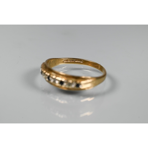 288 - A 9ct yellow gold signet ring, size U, approx 3.6g to/w a white sapphire half eternity ring set unma... 