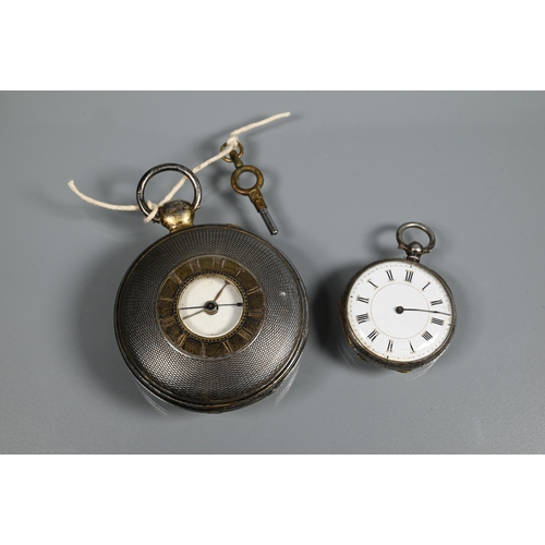 305 - Barwise, London, a Victorian silver / silver-gilt half hunter pocket watch, no. 2753, key wind movem... 