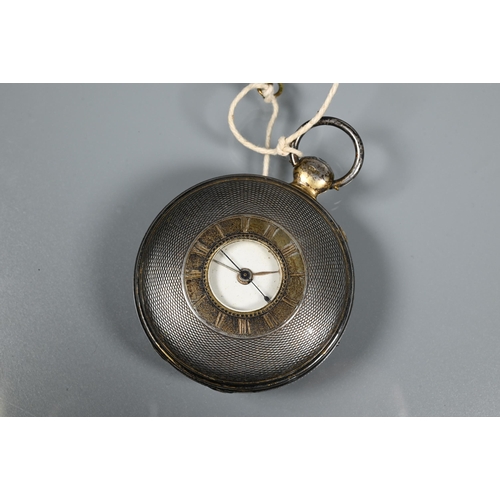 305 - Barwise, London, a Victorian silver / silver-gilt half hunter pocket watch, no. 2753, key wind movem... 