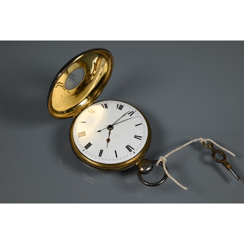 305 - Barwise, London, a Victorian silver / silver-gilt half hunter pocket watch, no. 2753, key wind movem... 