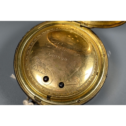 305 - Barwise, London, a Victorian silver / silver-gilt half hunter pocket watch, no. 2753, key wind movem... 