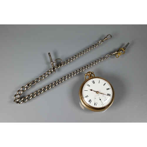307 - John Peterkin, an 18ct gold pair cased pocket watch, the chain fusee key wind movement signed and nu...