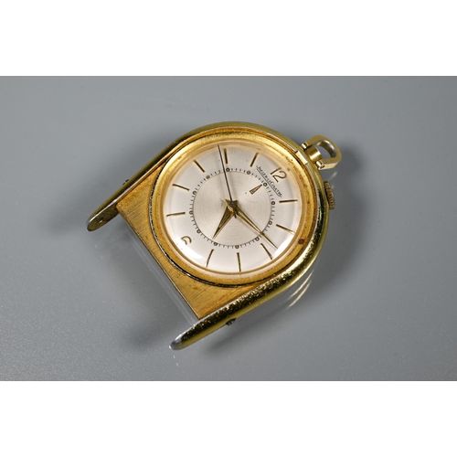 309 - A Jaeger le Coultre gilt cased fob watch, the silvered dial with gilt baton numerals, keyless wind m... 