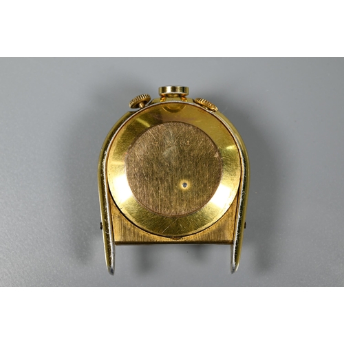 309 - A Jaeger le Coultre gilt cased fob watch, the silvered dial with gilt baton numerals, keyless wind m... 