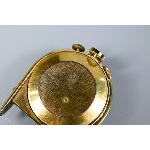 309 - A Jaeger le Coultre gilt cased fob watch, the silvered dial with gilt baton numerals, keyless wind m... 