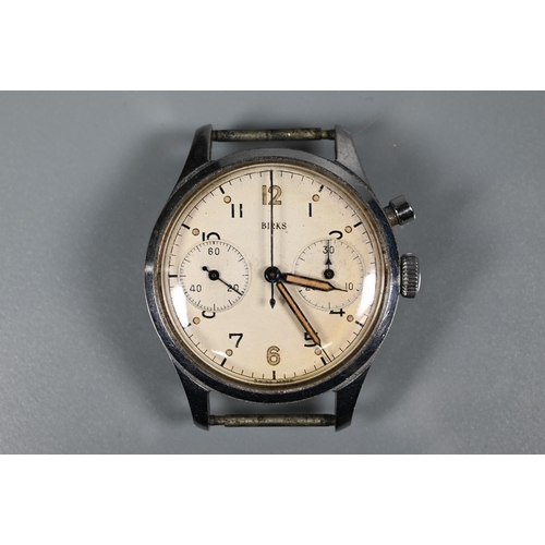 313 - A gentlemans Birks stainless steel wristwatch, the champagne dial with Arabic numerals, subsidiary s... 