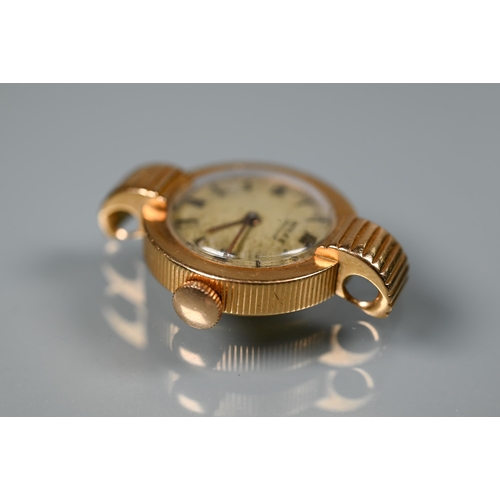 318 - An 18K gold ladies Rolex wristwatch, with 18 jewel movement and champagne dial, 21 mm dia., 12 g all... 